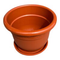Ghiveci de plastic pentru flori, 20 cm, maro