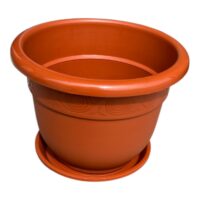 Ghiveci de plastic pentru flori, 20 cm, maro