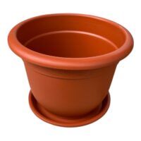 Ghiveci mic din plastic 12 cm, maro