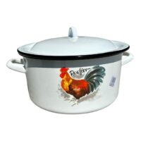 Cratita emailata inalta cu capac, 7 litri