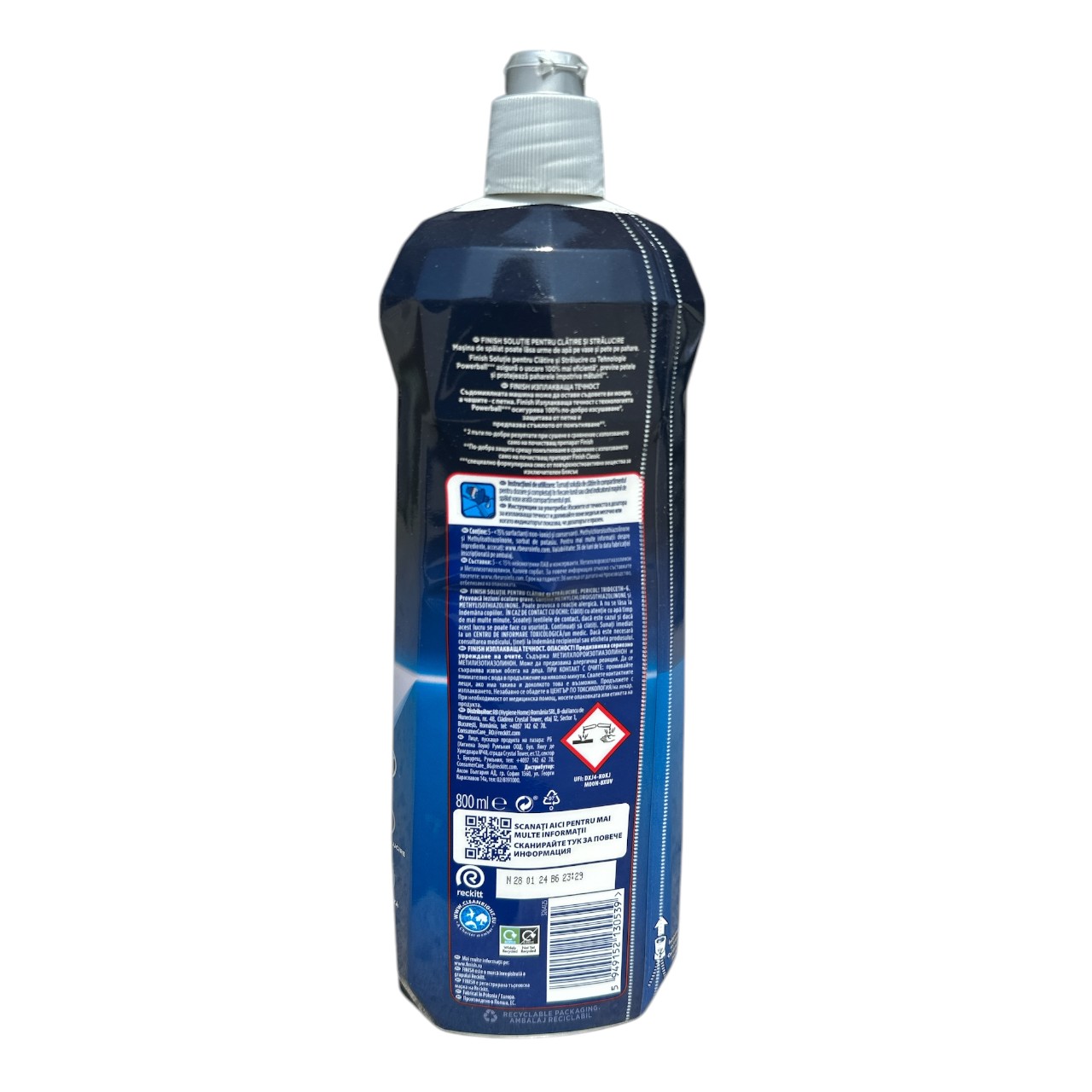 Finish Shine and Protect rinse aid Solutie clatire vase 800 ml, 160 spalari - imagine 2