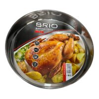 Tava pentru copt rotunda, inox, 36 cm