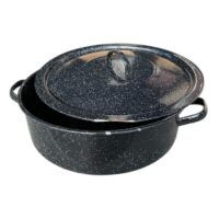 RESIGILAT! - Cratita emailata 15 litri cu capac, neagra