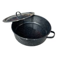 RESIGILAT! - Cratita emailata 15 litri cu capac, neagra