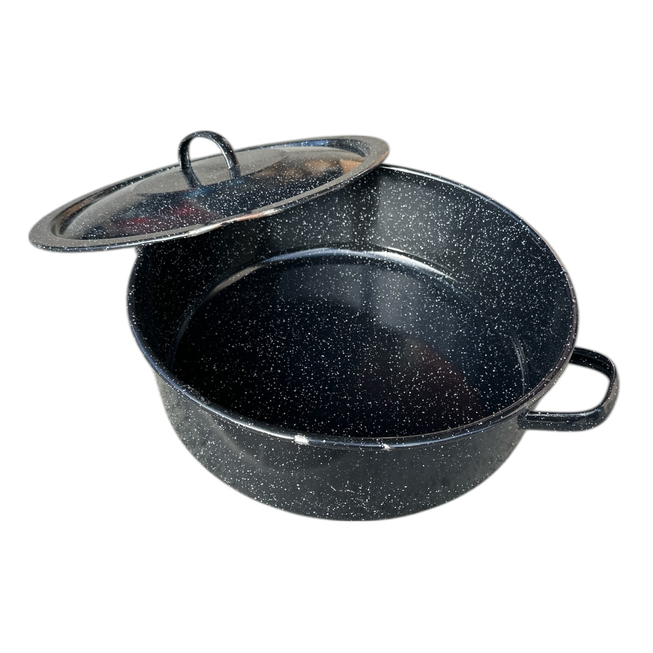 RESIGILAT! - Cratita emailata 15 litri cu capac, neagra - imagine 2