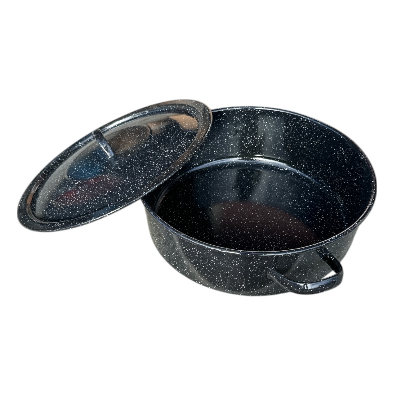 RESIGILAT! - Cratita emailata 15 litri cu capac, neagra - imagine 3