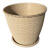 Ghiveci plastic imitatie ratan crem 6L