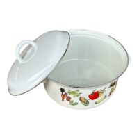 Cratita emailata 3.5 L (22 cm) cu capac