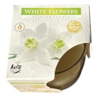 Bispol Lumanare pahar parfumata flori albe, 100 gr