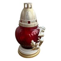 Candela sticla cu lumanare, model ingeras