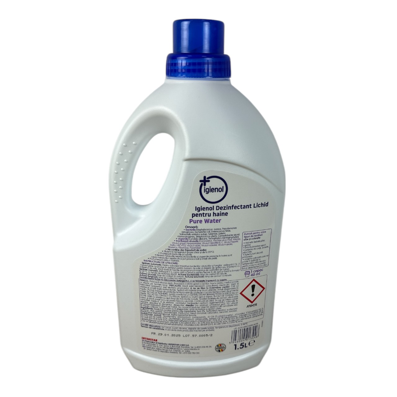 Dezinfectant lichid pentru haine Igienol pure care 1.5L fara clor - imagine 2
