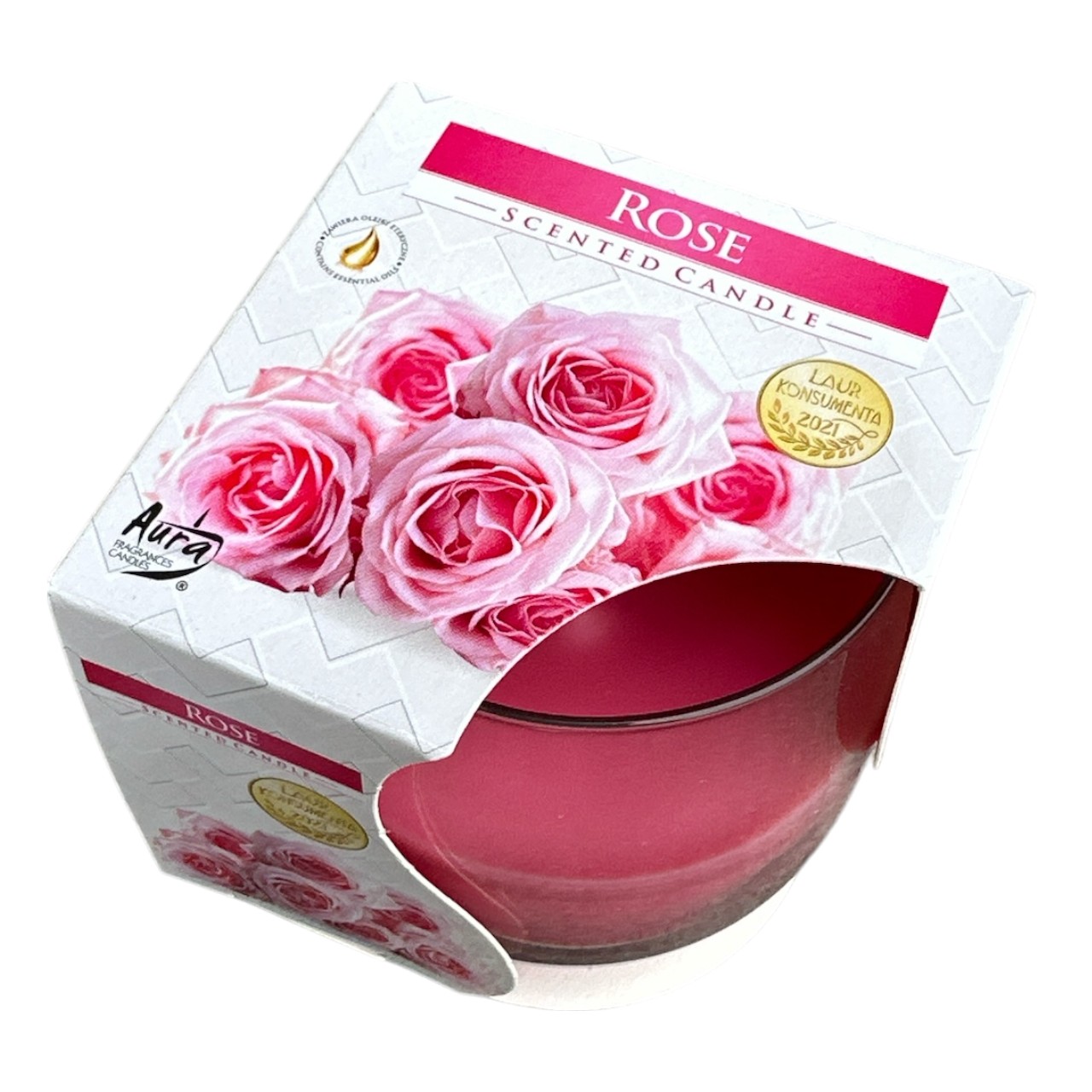 Lumanare parfumata in pahar, trandafiri 100 ml - imagine 2