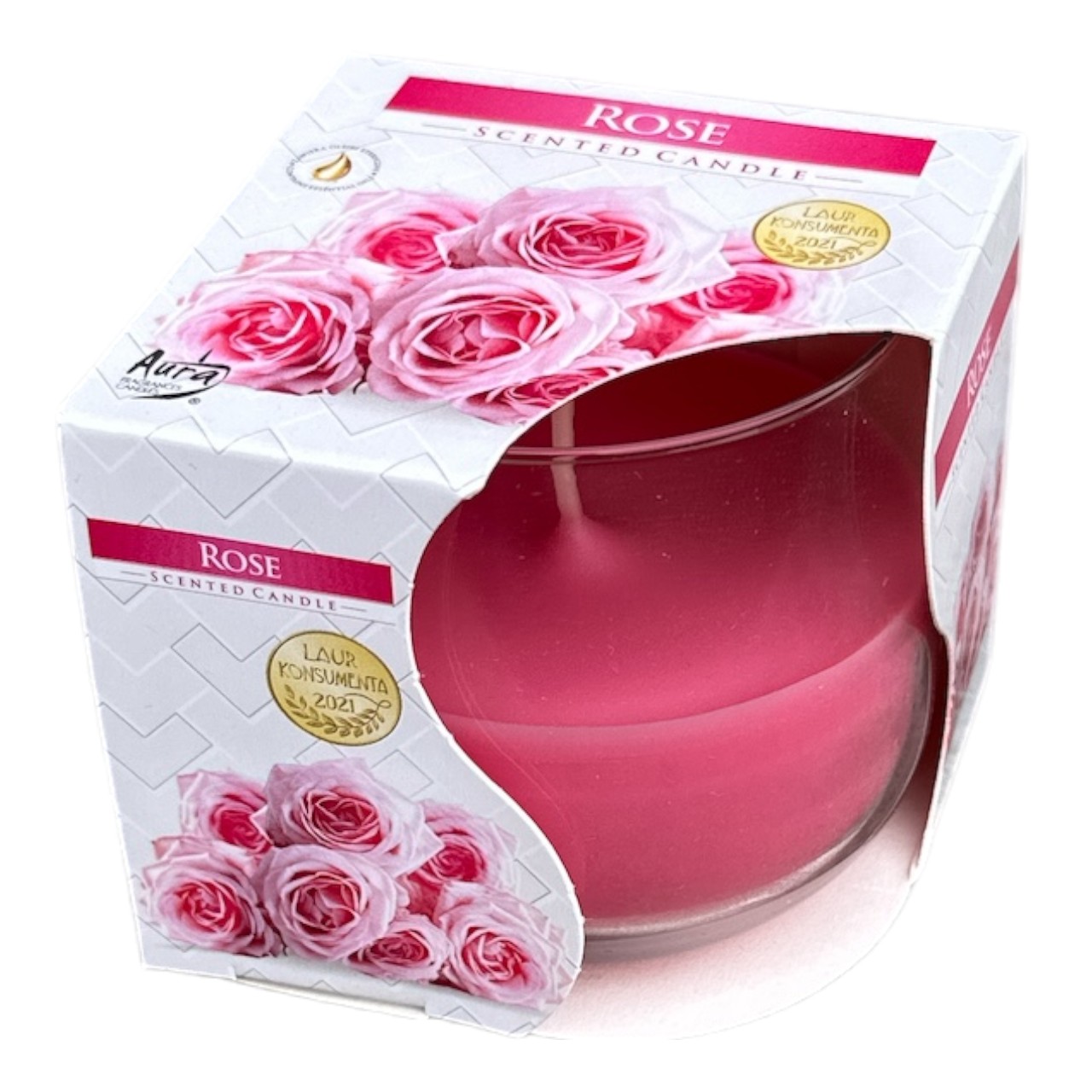 Lumanare parfumata in pahar, trandafiri 100 ml