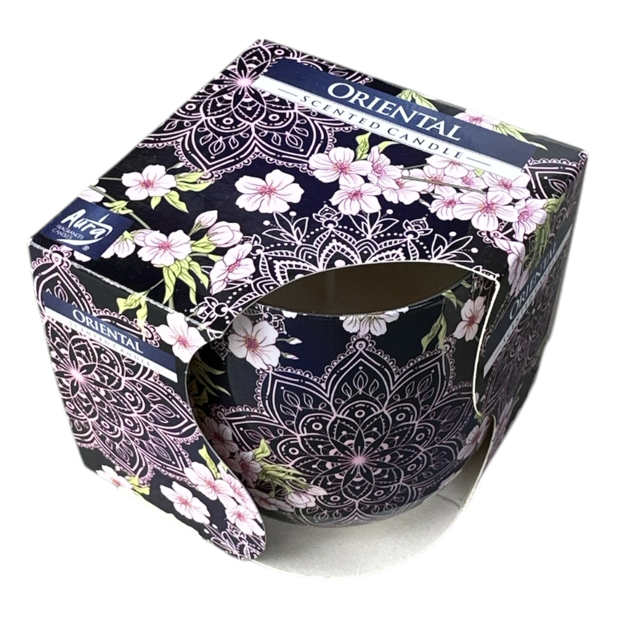 Lumanare parfumata oriental in pahar imprimat 100 g