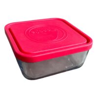 Caserola sticla cu capac 1.2 litri patrata