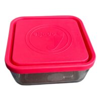 Caserola Sticla cu capac plastic, patrata 1600 ml