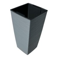 Ghiveci inalt interior exterior, gri, patrat 46 cm