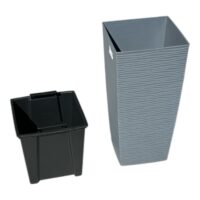 Ghiveci inalt interior exterior, gri, patrat 46 cm
