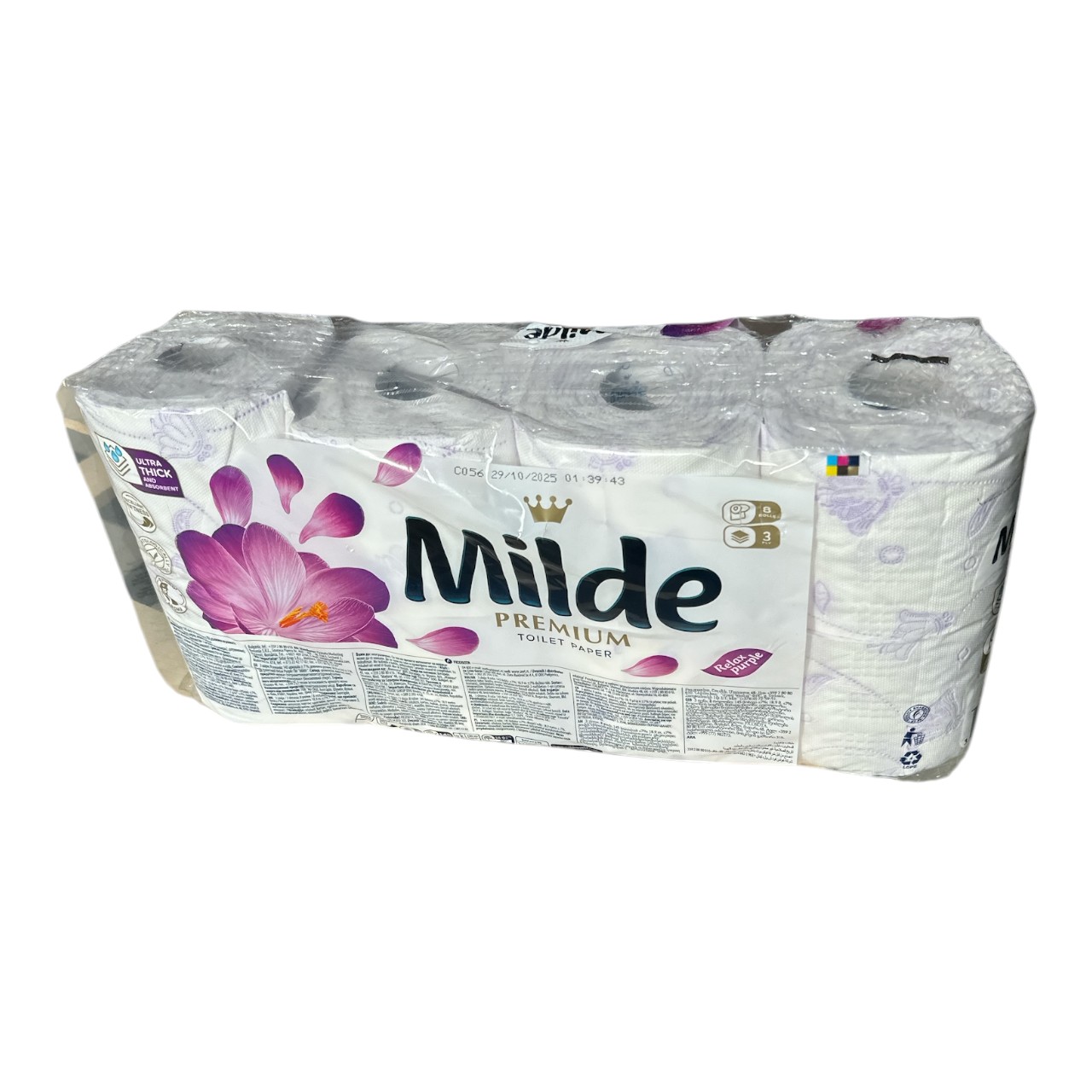 Milde Premium Hartie igienica Relax Purple, 3 straturi, 8 role - imagine 2
