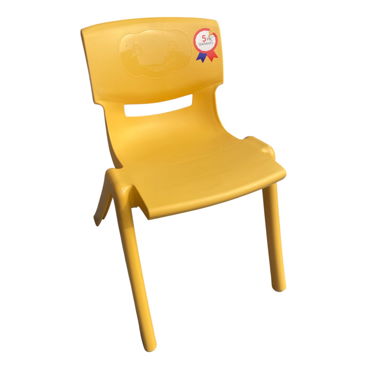 Scaun gradinita din plastic pentru copii 2-7 ani, galben