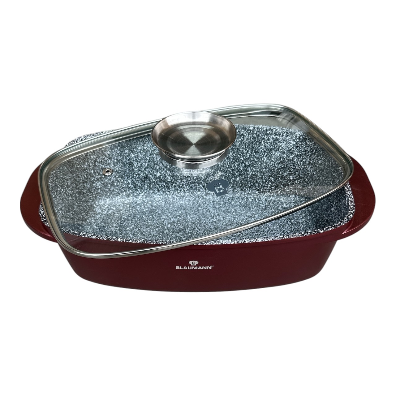 Cratita Aluminiu-granit, dreptunghiulara 6 litri, cu capac sticla - imagine 2