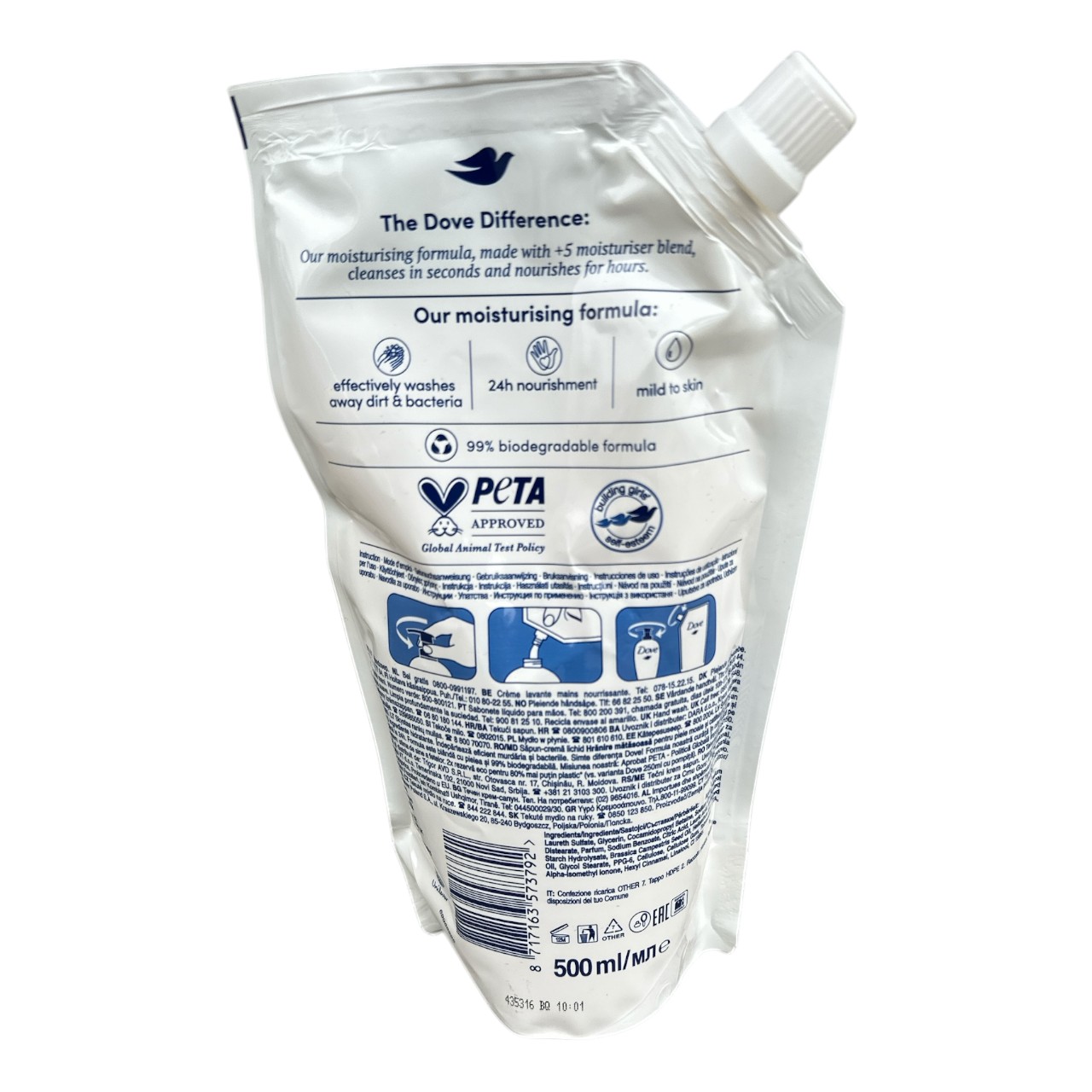 Dove Fine Silk Sapun lichid Rezerva cu extract de orhidee alba, 500 ml - imagine 2