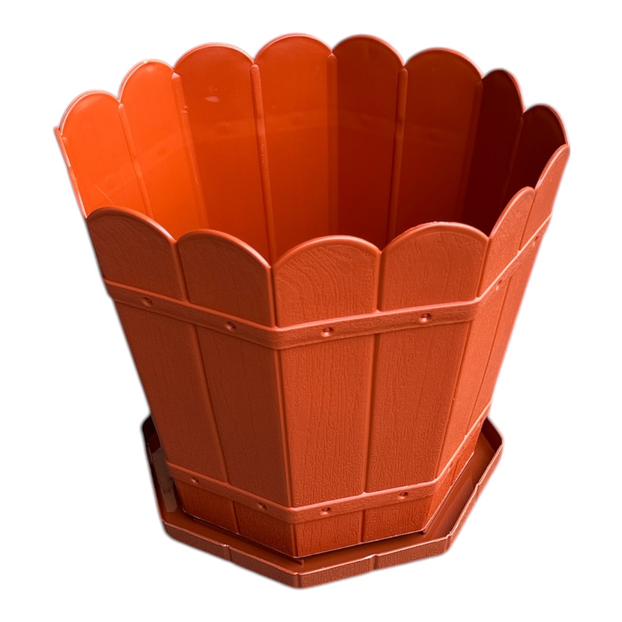 Ghiveci plastic, model RUSTIC 12 L (29 cm), maro - imagine 2
