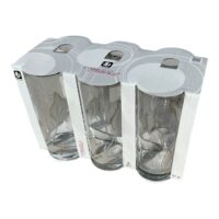 Pahare apa din sticla 270 ml inalte, cu model lalea 6 bucati