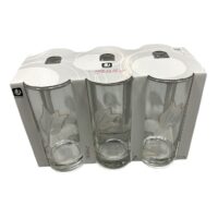 Pahare sticla cu flori, inalte, 270 ml, 6 bucati