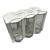 Pahare sticla cu flori, inalte, 270 ml, 6 bucati