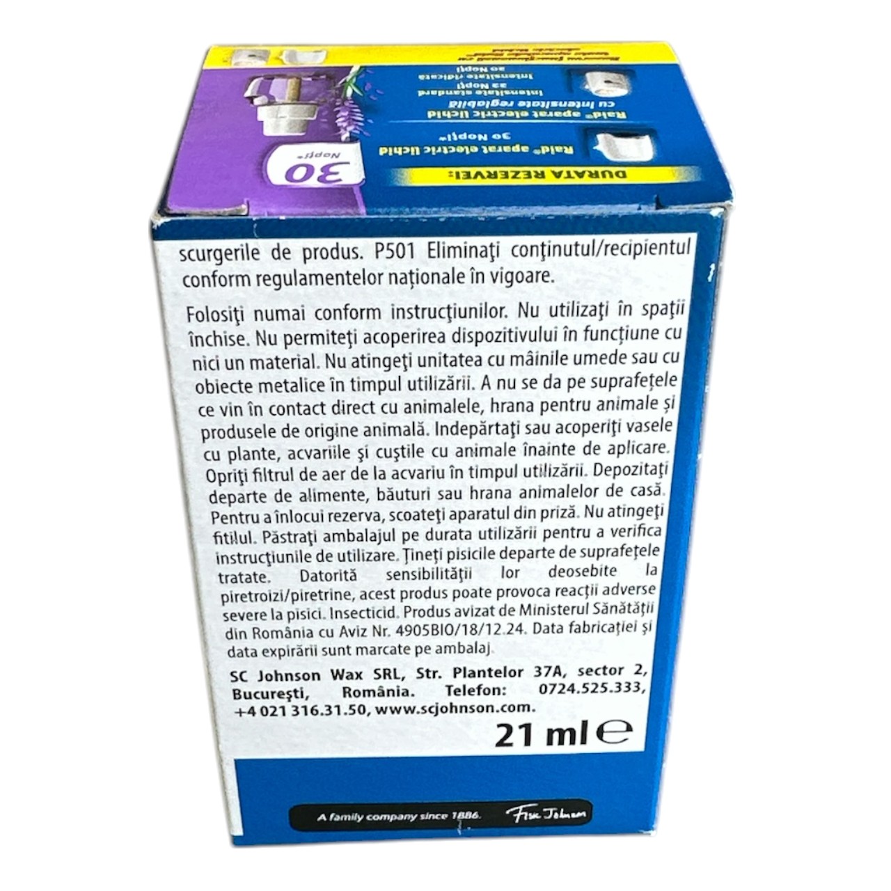 Rezerva Lichida Anti Tantari Raid 30 nopti, 21 ml, lavanda - imagine 2