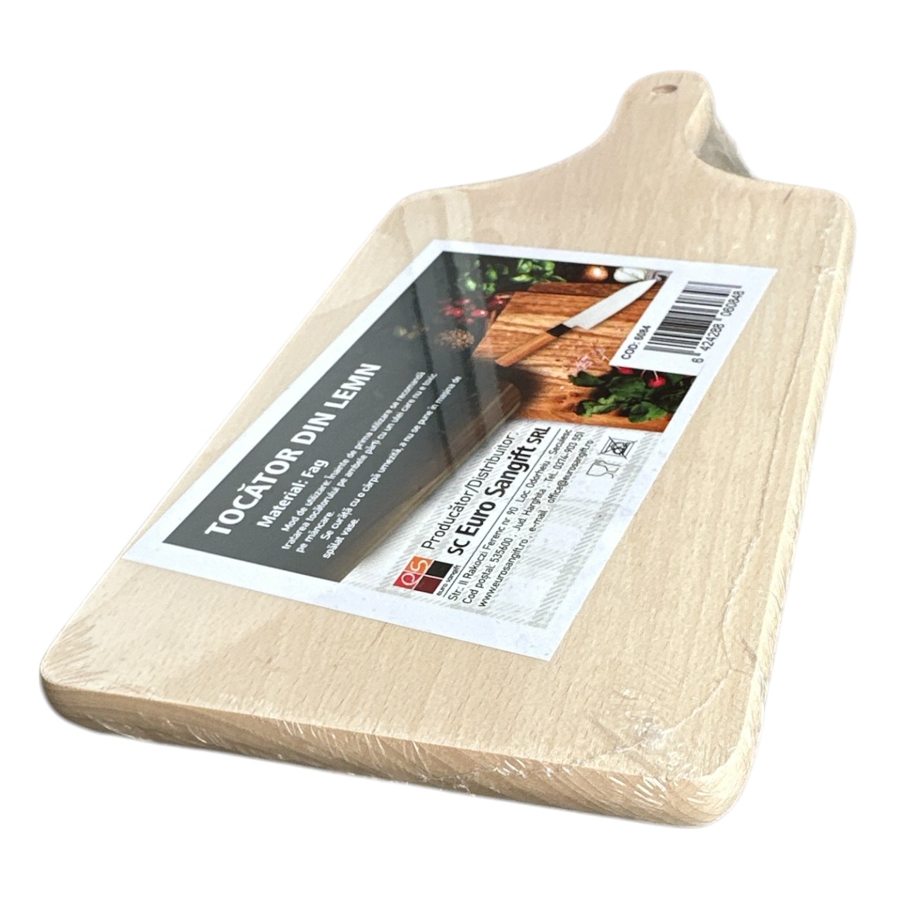 Tocator din lemn cu maner 35.5x16 cm