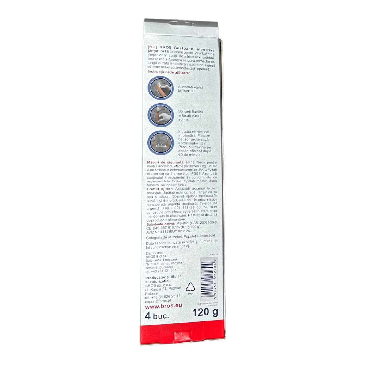 Bros Batoane (Bastoane) impotriva tantarilor exterior, 4 bucati - imagine 2