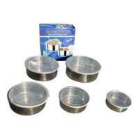 Caserole inox cu capac, ermetice set 5 bucati