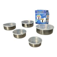 Caserole inox cu capac, ermetice set 5 bucati