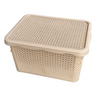 Cutie depozitare plastic cu capac, 40 l (litri) model perlat