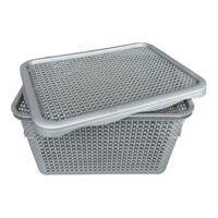 Cutie depozitare plastic cu capac, 40 l (litri) model perlat