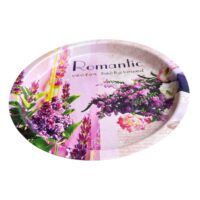 Tava servire plastic, rotunda model marmorat, 32 cm