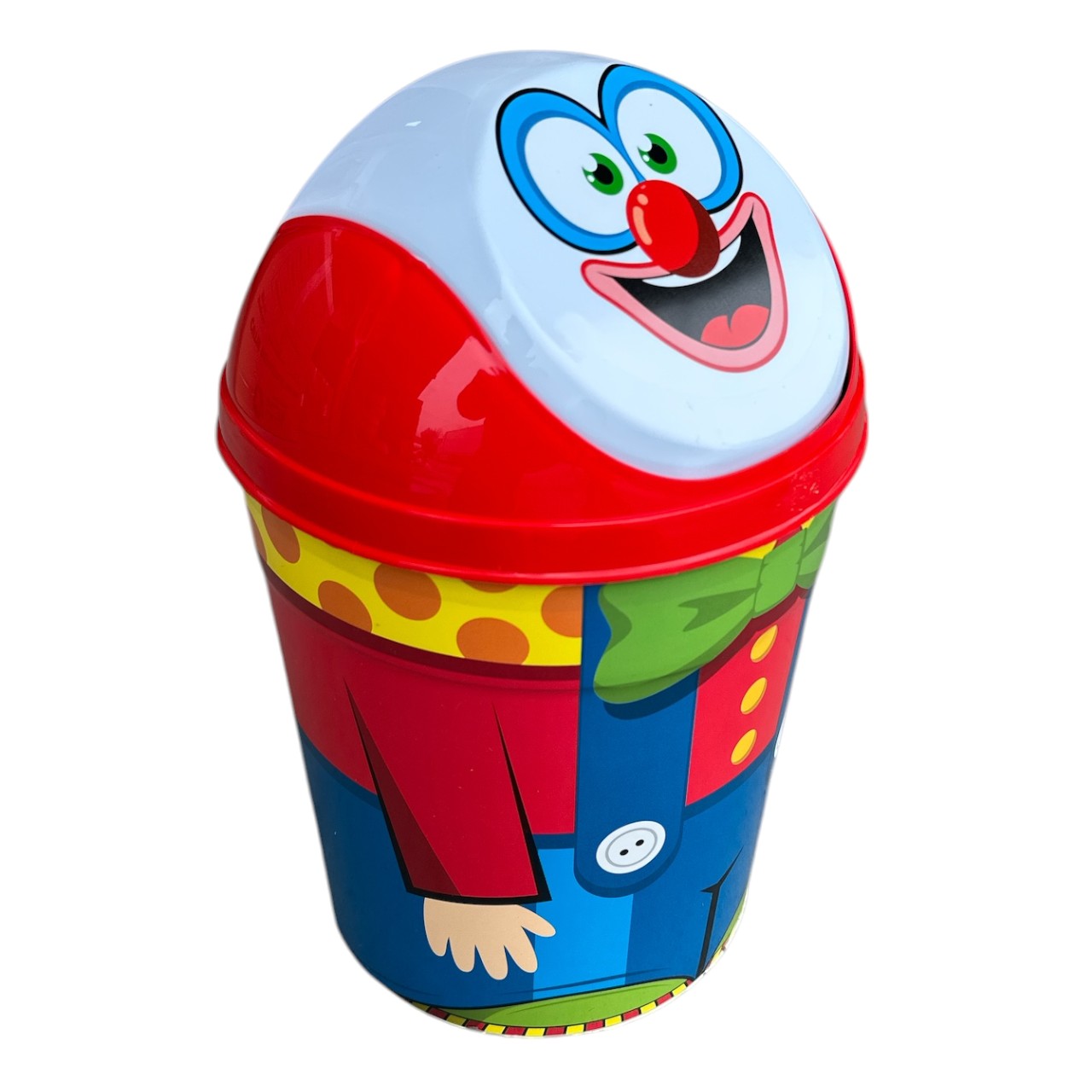 Cos gunoi plastic cu capac batant 4 L, clovn