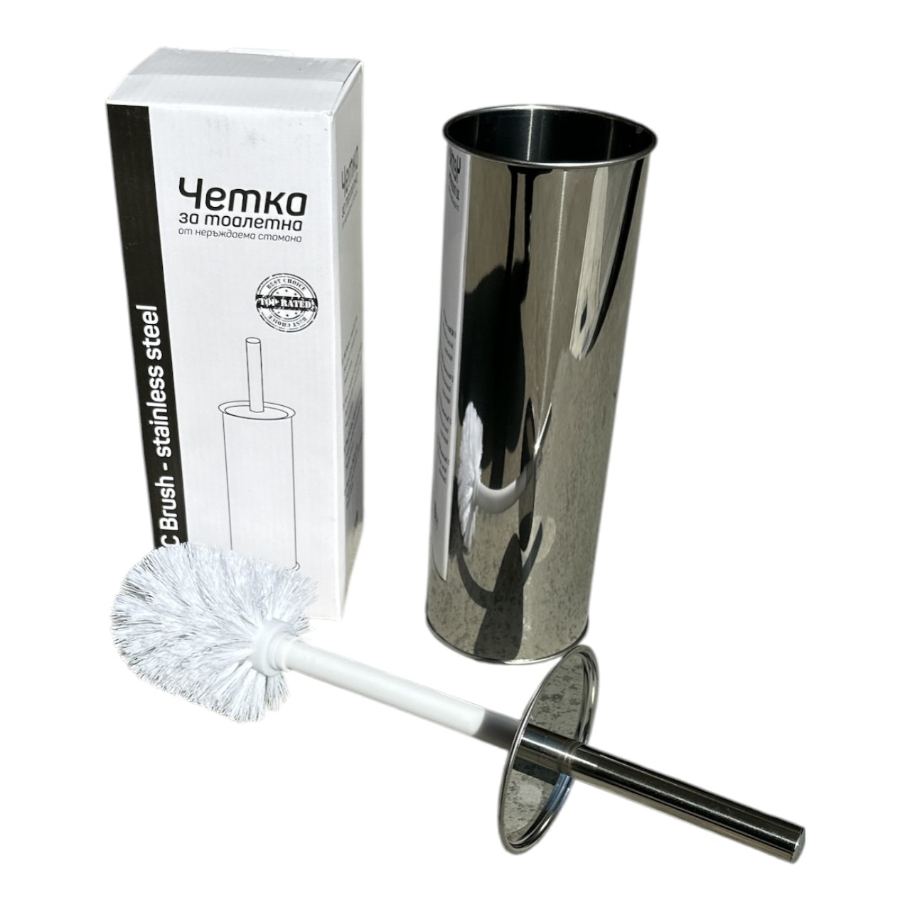 Perie WC (toaleta) cu suport din otel inoxidabil