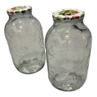 Borcan sticla 5 litri de muraturi, cu capac set 2 bucati