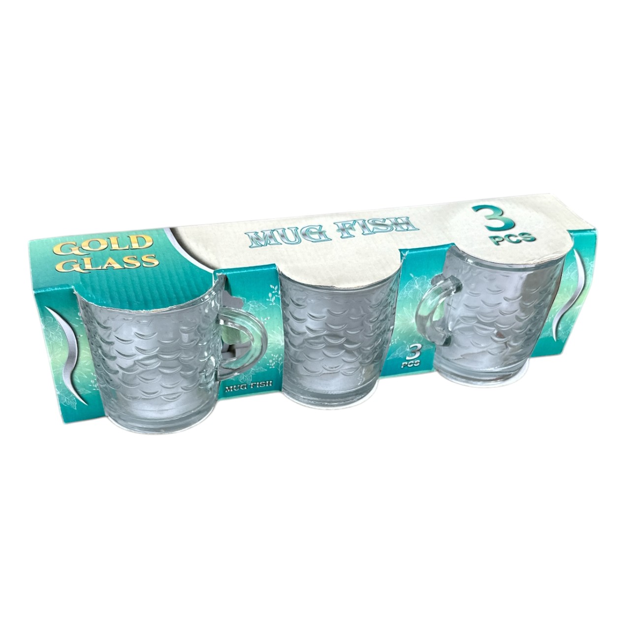 Cani sticla termorezistente model solzi, 3 bucati