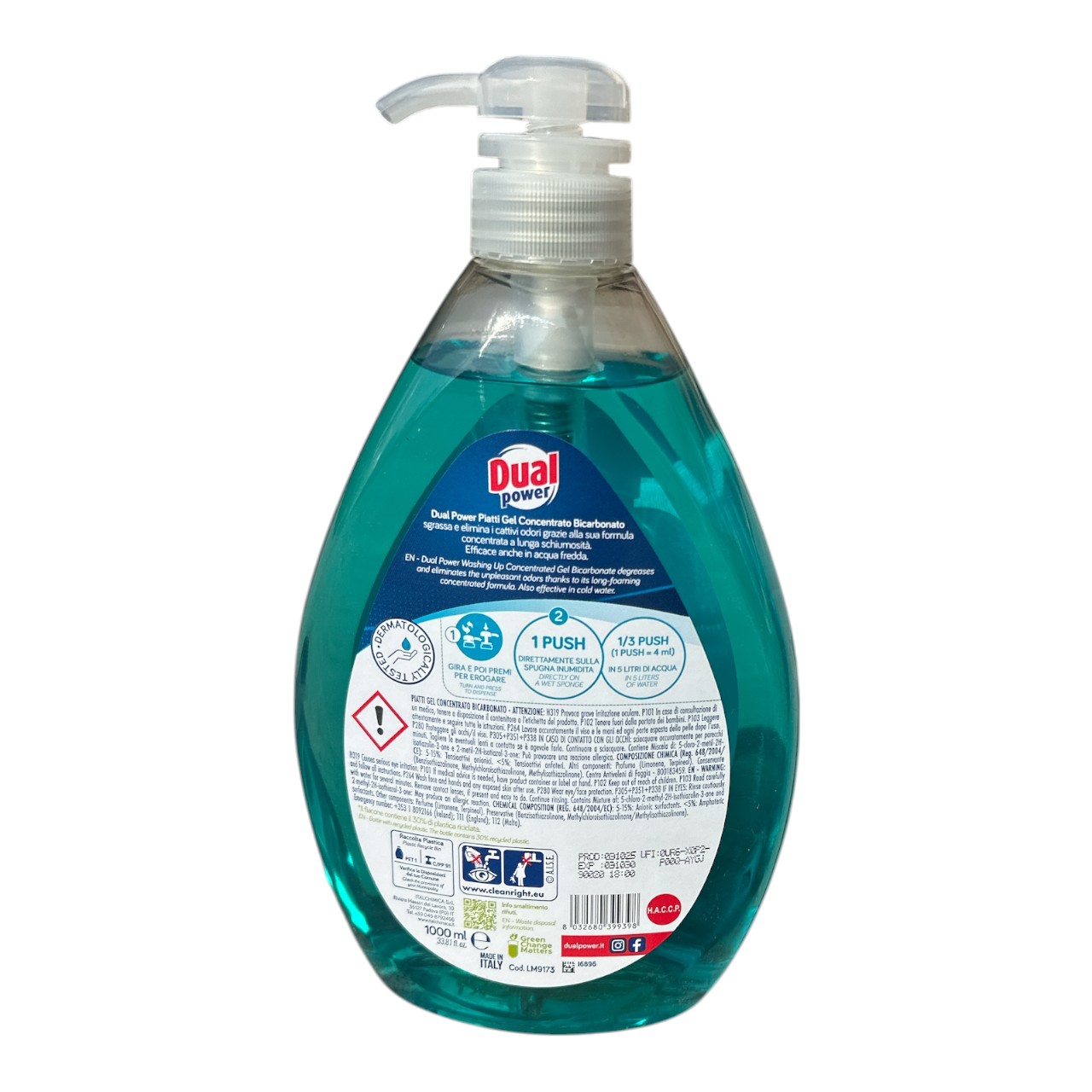 Dual Detergent vase cu bicarbonat si salvie, 1 litru - imagine 2