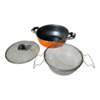 Friteuza teflonata cu capac si cos pentru prajit 24 cm