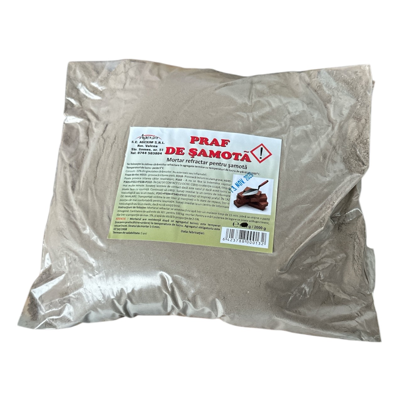 Mortar praf de samota pentru sobe 2 kg