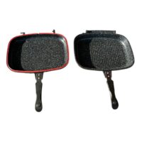 Tigaie grill dubla din aluminiu, dreptunghiulara, 32x24x7.5 cm Dark Line