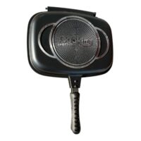 Tigaie grill dubla din aluminiu, dreptunghiulara, 32x24x7.5 cm Dark Line