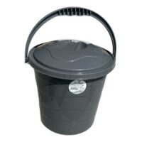 Galeata de plastic 10 L cu capac, gri