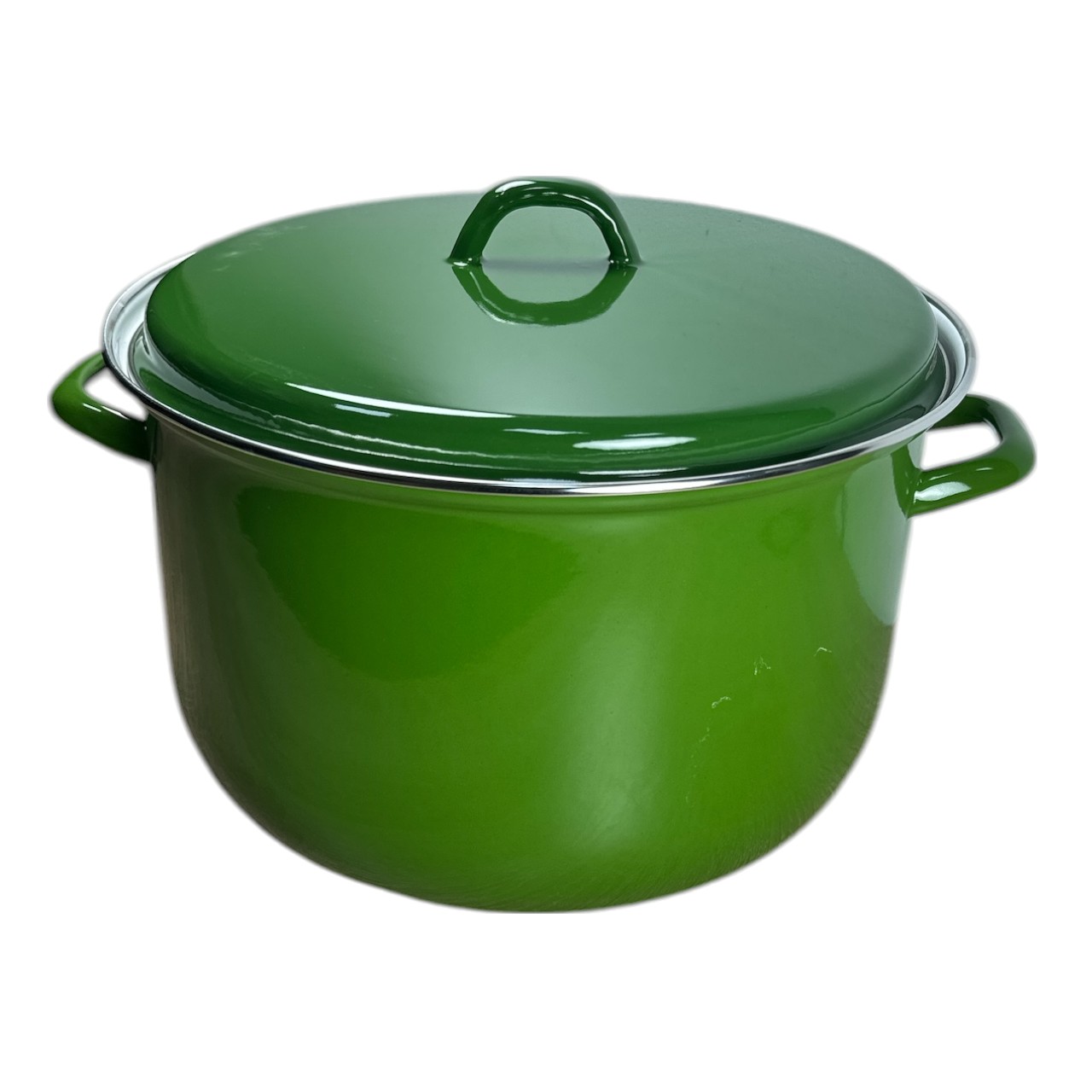 Oala emailata joasa 10 litri (30 cm) cu capac, verde