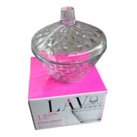 Bomboniera cristal cu capac, 13 cm